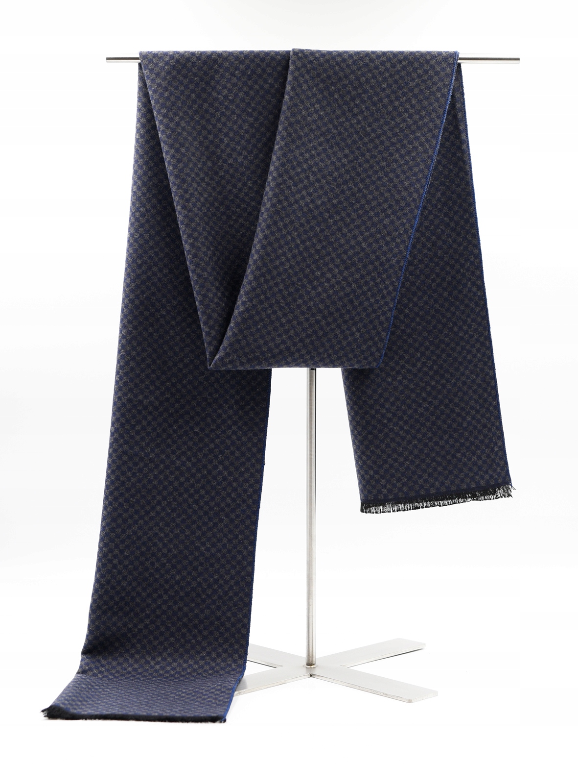 

Szal szalik męski granatowo szary w kratkę