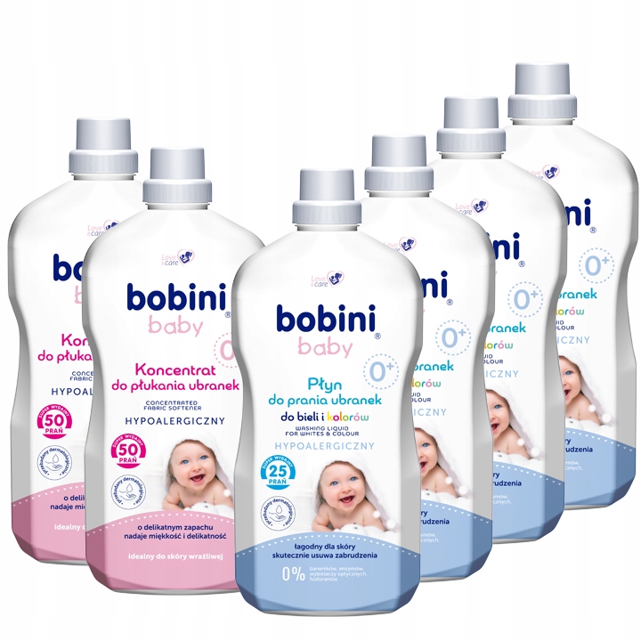 Levně Bobini Baby Tekutý prací prostředek 1,8 l x 4 tekutá aviváž 1,8 l x 2