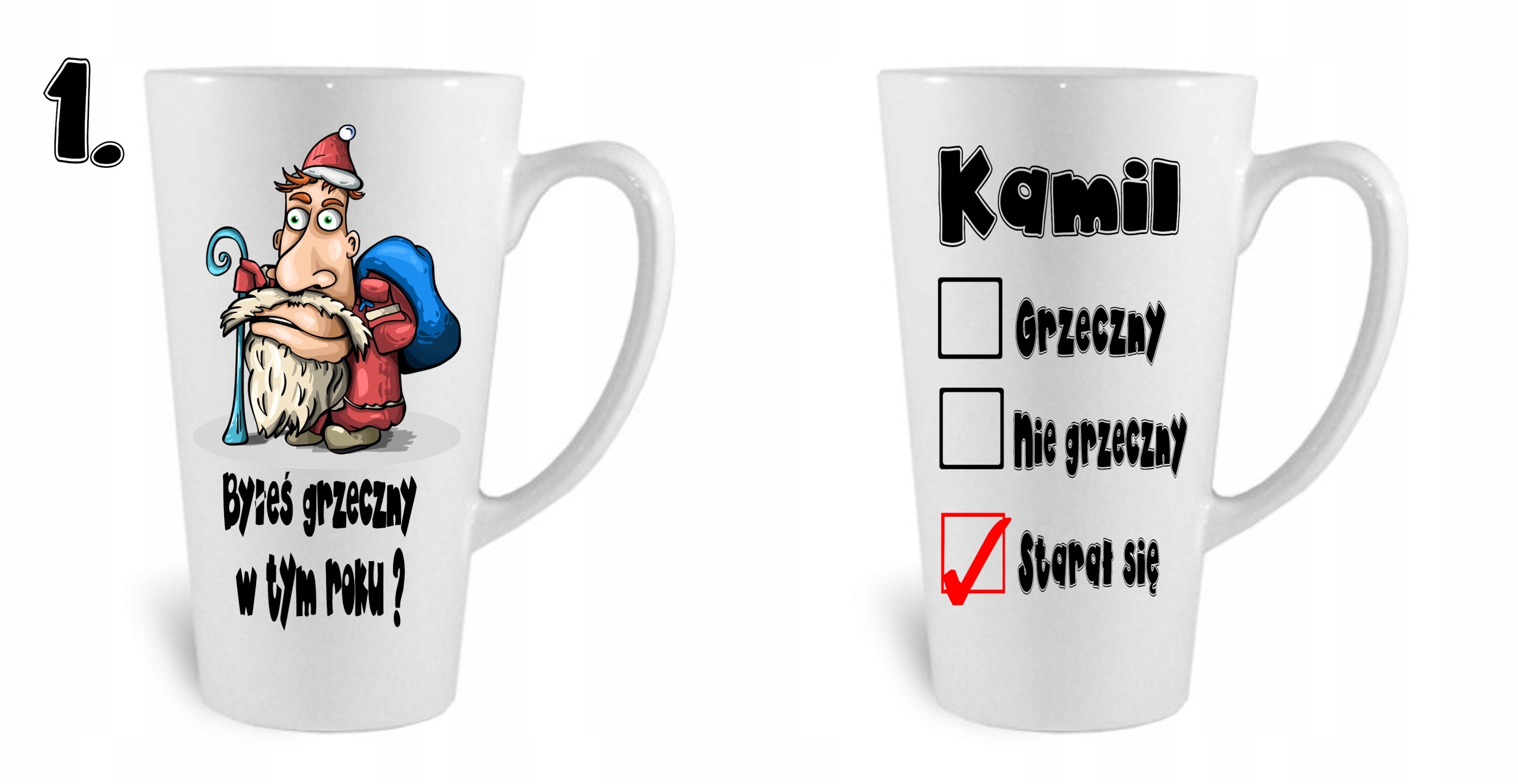 

Kubek latte świąteczny grzeczny grzeczna