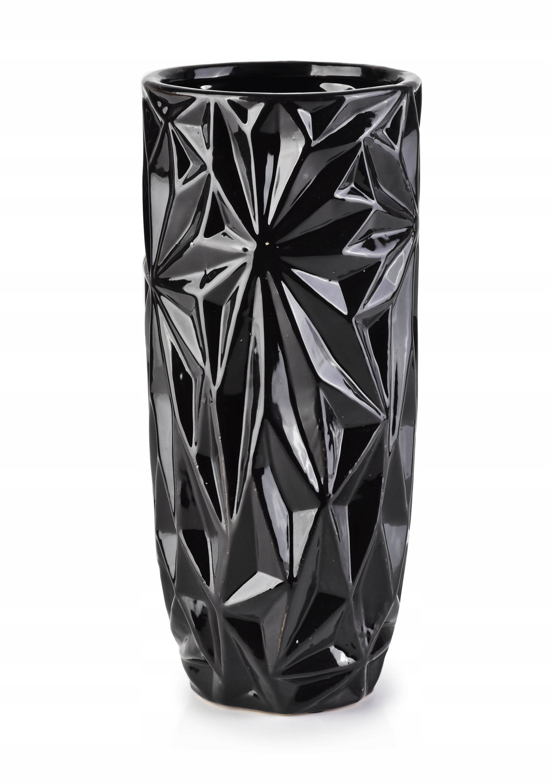 

Duży Wysoki Wazon Ceramiczny Czarny Glamour 29cm