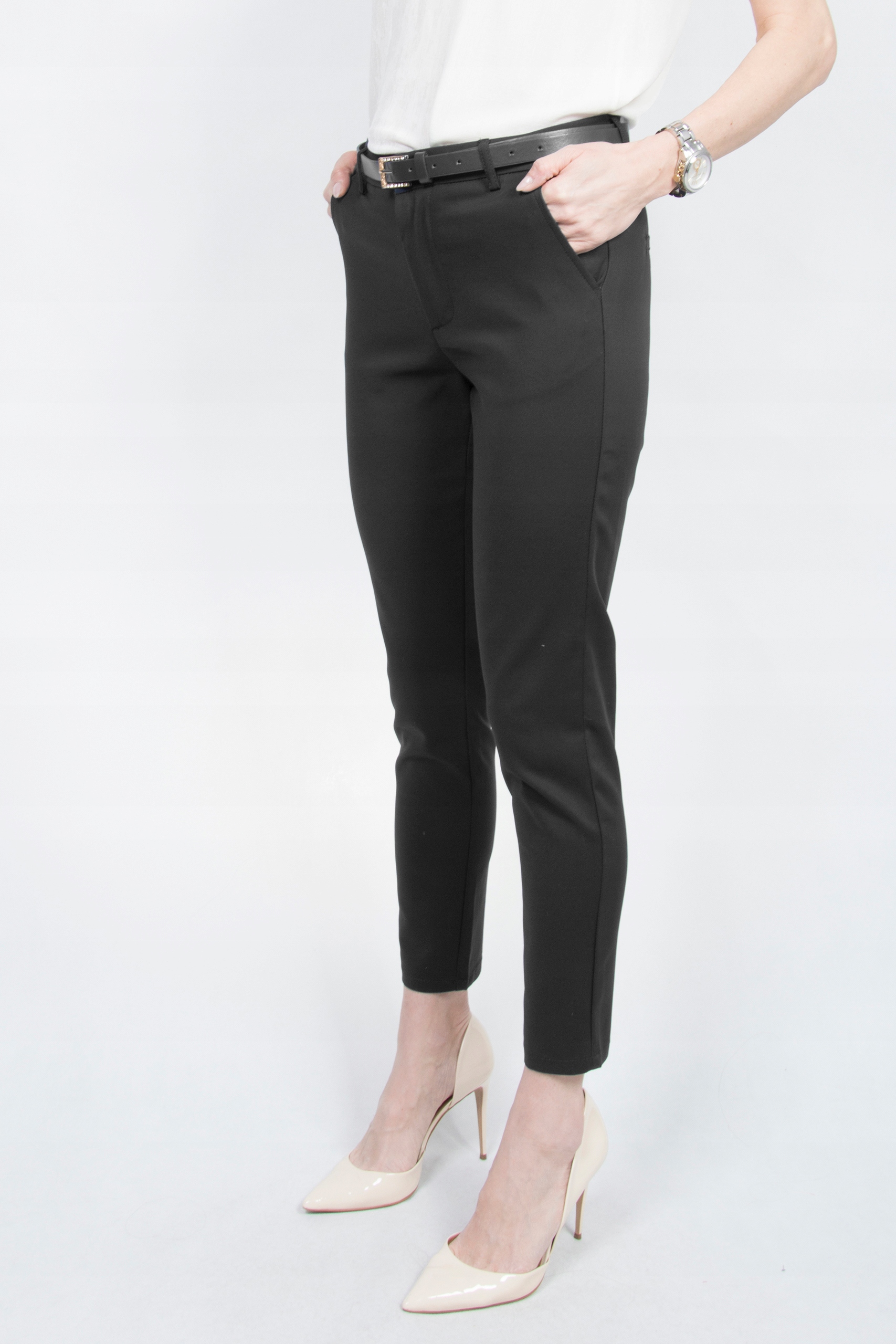 #CL ELEGANCKIE SPODNIE CYGARETKI Push-up roz.36 Stan (wysokość w pasie) wysoki