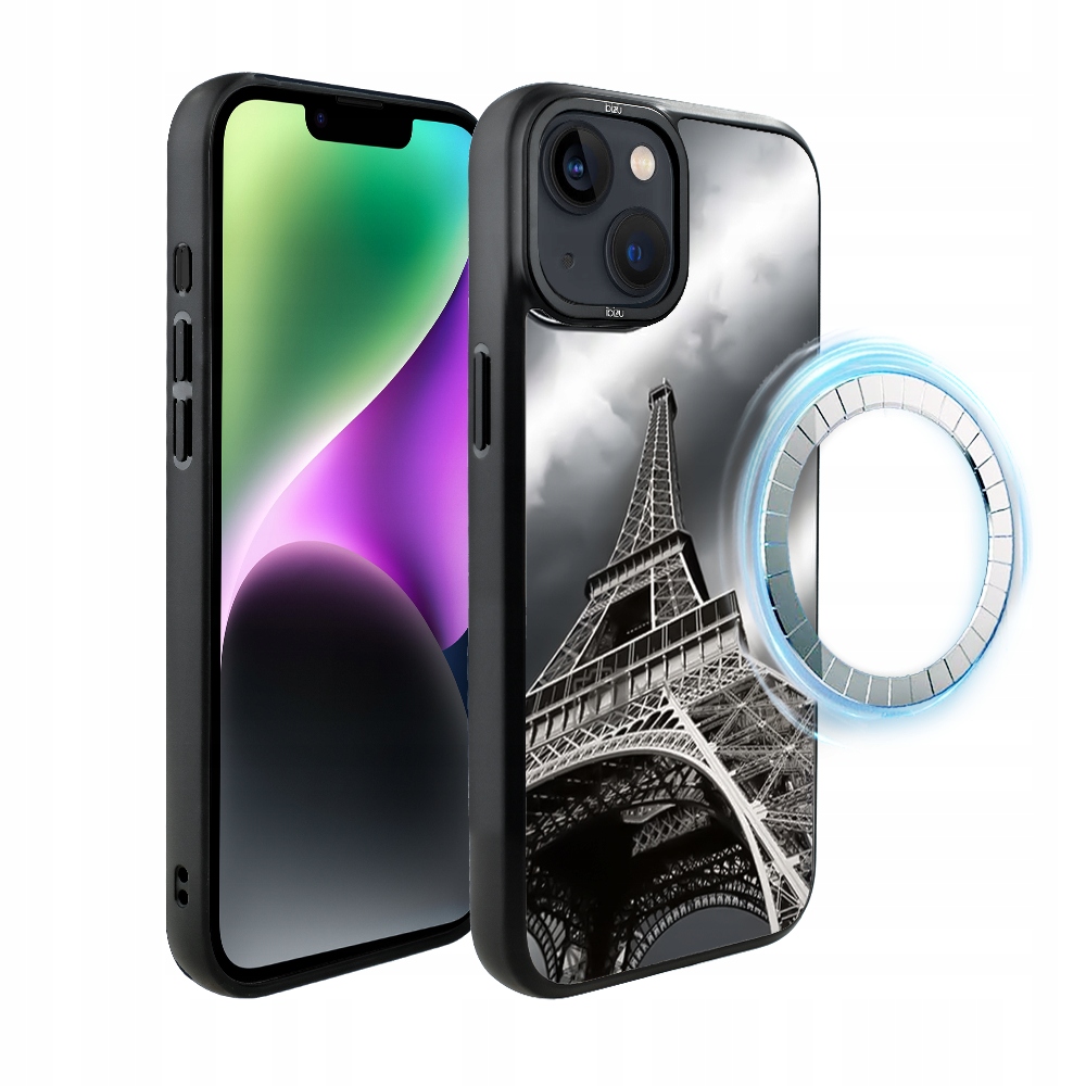 Pouzdro pro iPhone 14 Ibizu DropGuard Matt s MagSafe, Eiffelova věž