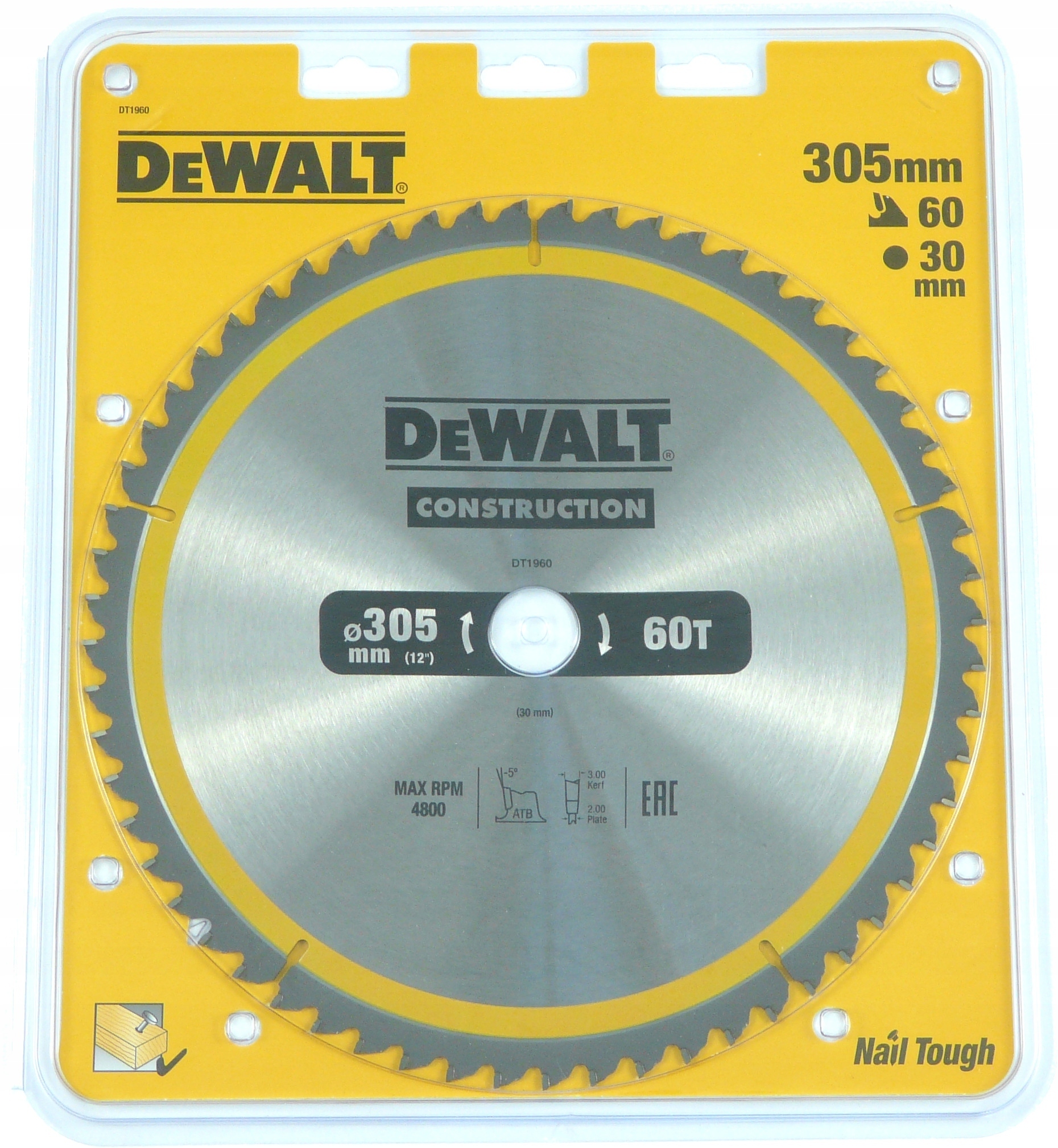 

DeWalt DT1960 tarcza piła do drewna 305mm 30mm 60z
