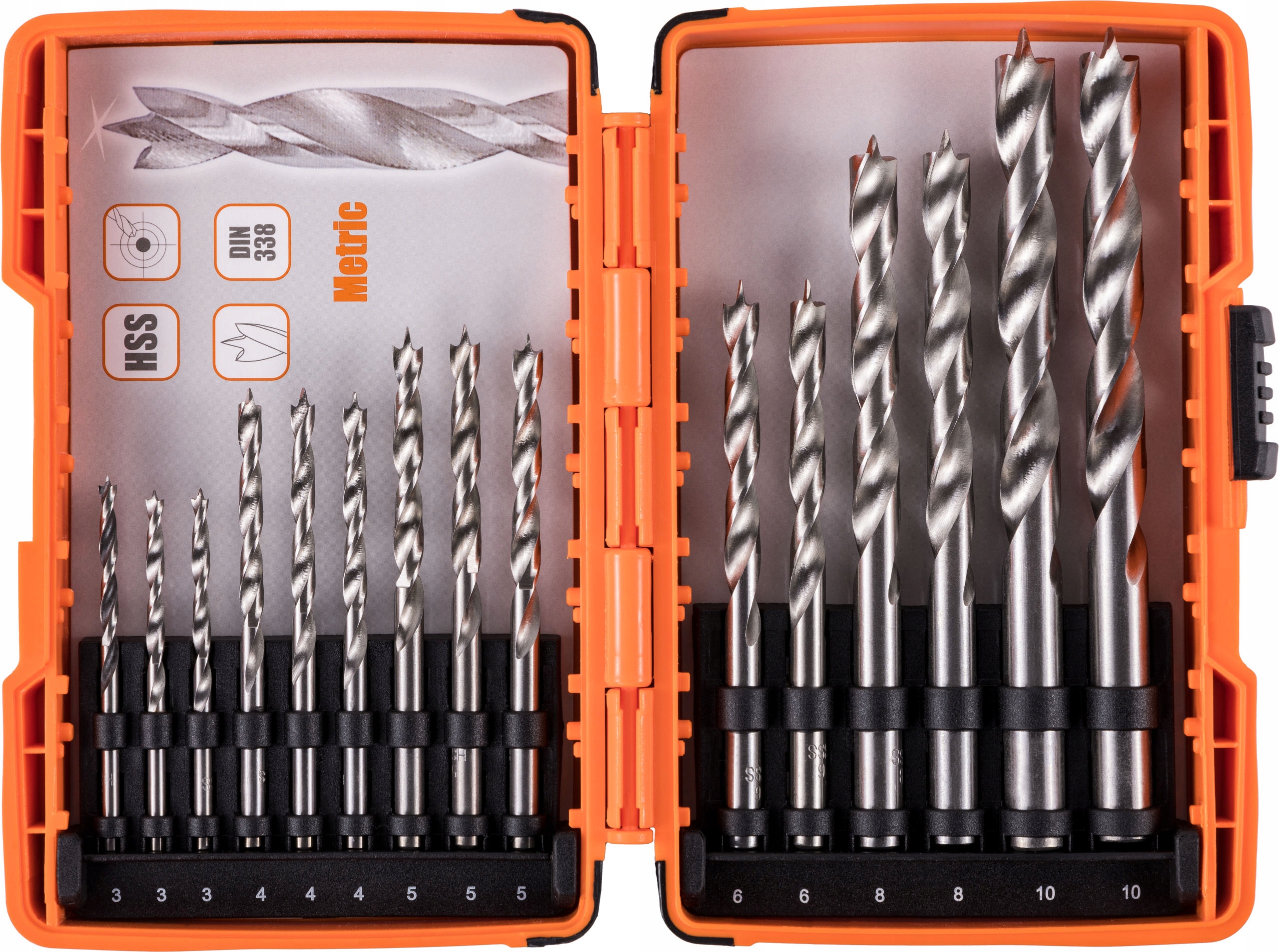 

Wiertła do drewna Hss 3-10 mm Tactix Zestaw 15 szt