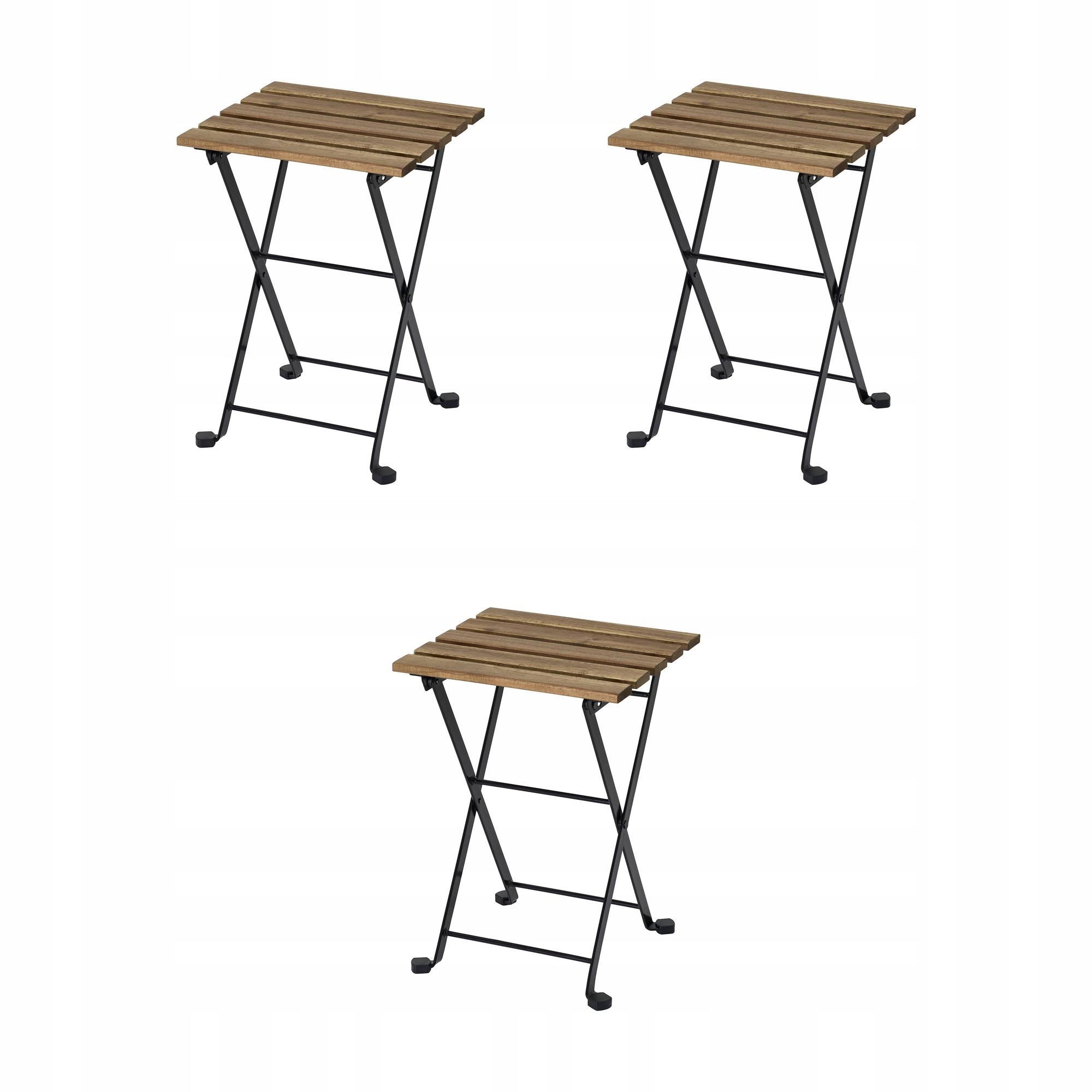 3 ks Skládací zahradní stolička z akátového dřeva 30x42 cm