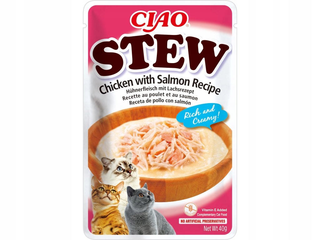 Levně Ciao Churu Cat Stew kuřecí a lososová receptura 40 g