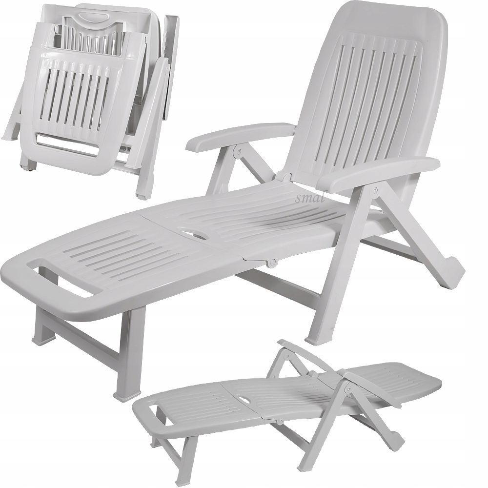 LEŻAK BASENOWY BIAŁY ROZKŁADANY LEŻAKI OGRODOWE Marka Lazur