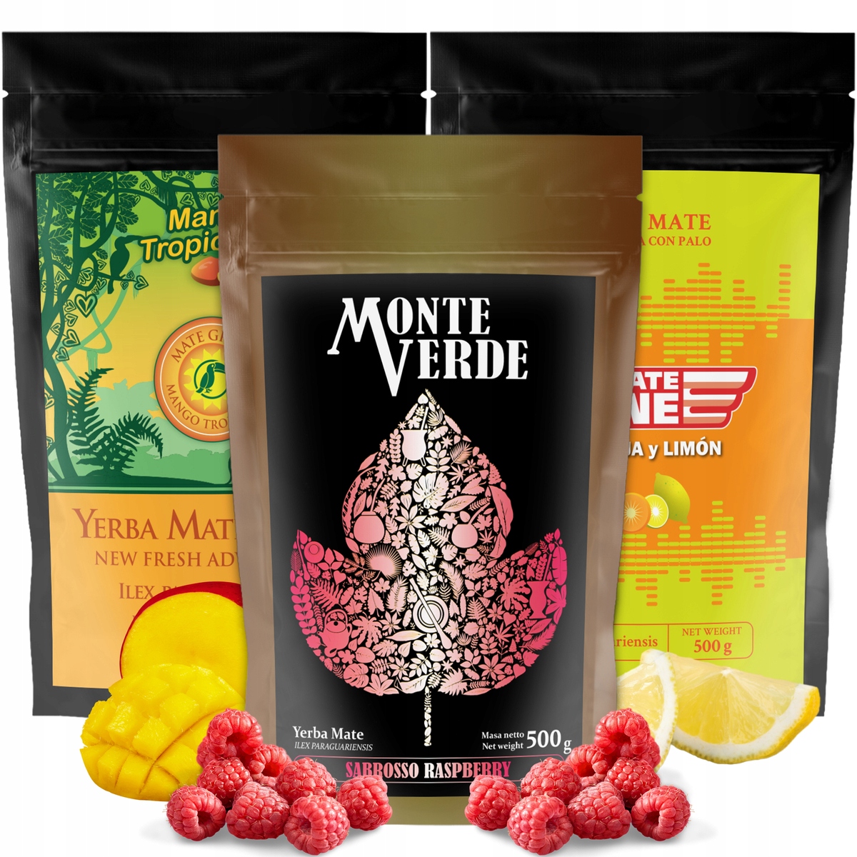 Sada Yerba Mate Monte Verde a Green Energie Různé Příchutě 3 x 0,5Kg