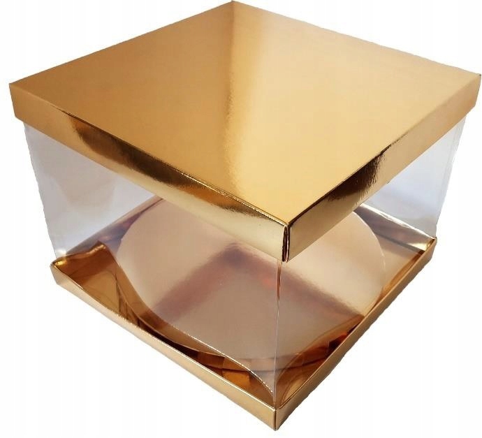 

Pudełko na tort 25x25x20 Złote