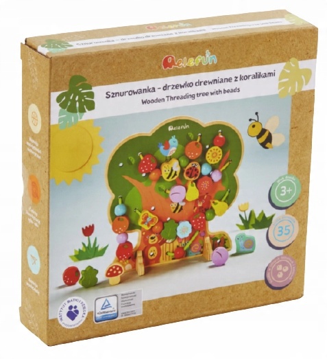 

Drewniana sznurowanka Kolorowe Drzewko Montessori