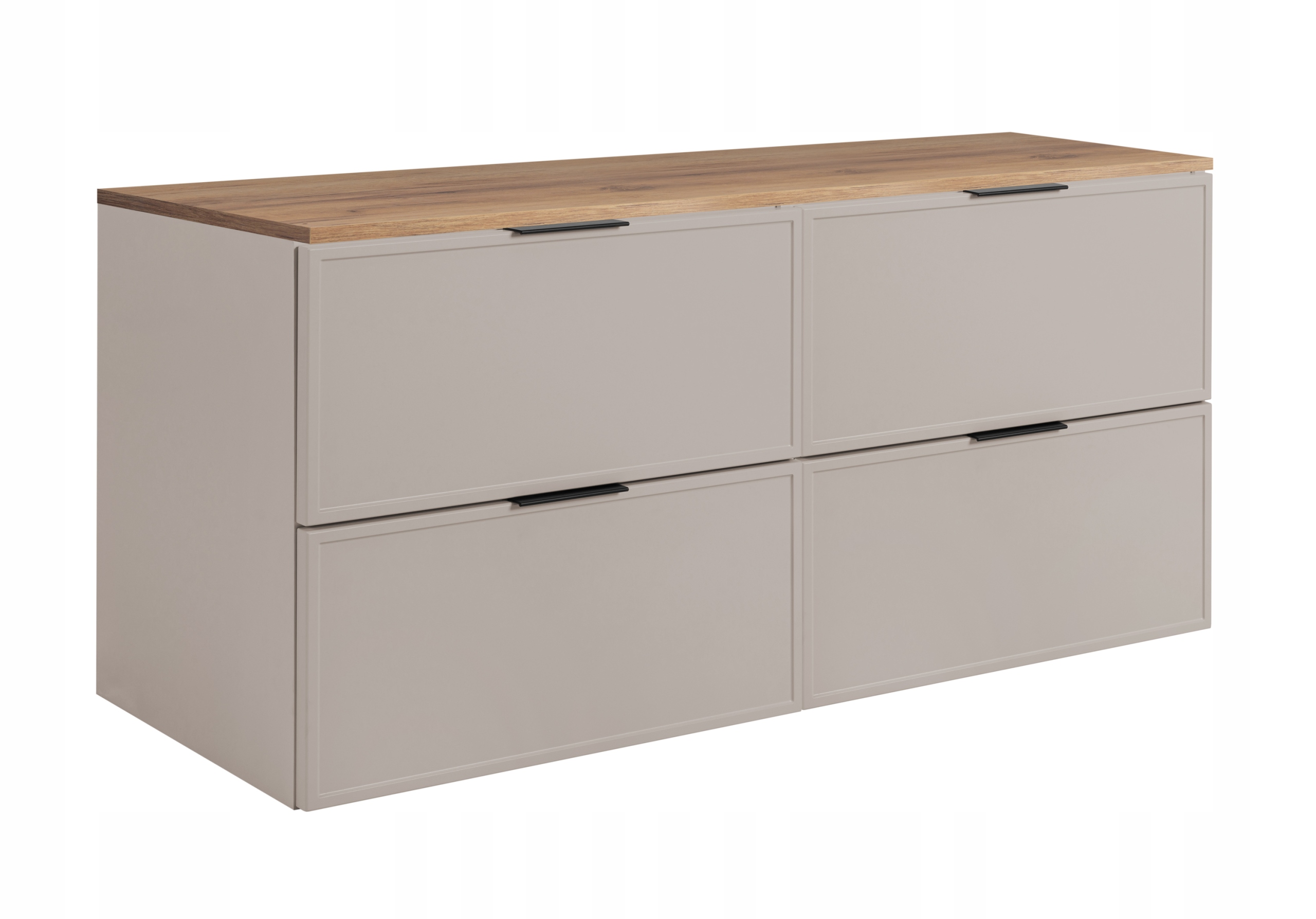 Koupelnová Skříňka Set Závěsná Kašmír Dub 120 Rámeček Mdf čela Deska