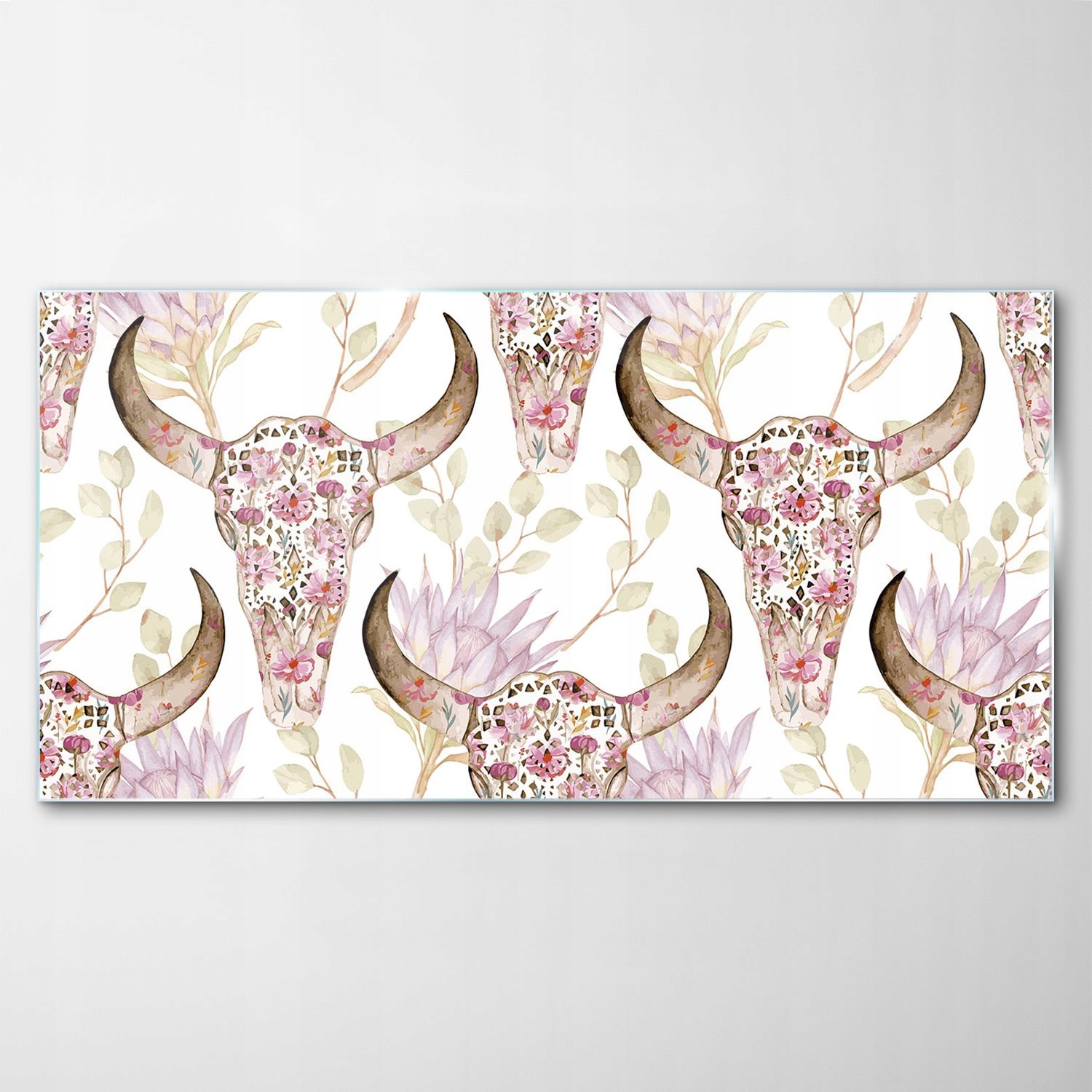 

Obraz Szklany Dekor Natura Czaszka Kwiaty 100x50