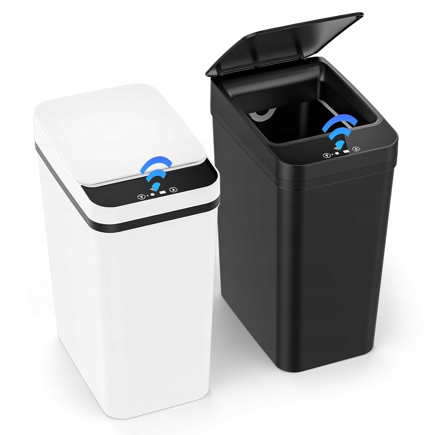 Sada 2 Automatický odpadkový koš Senzor Pohybu 12L Bílý Černý Velký