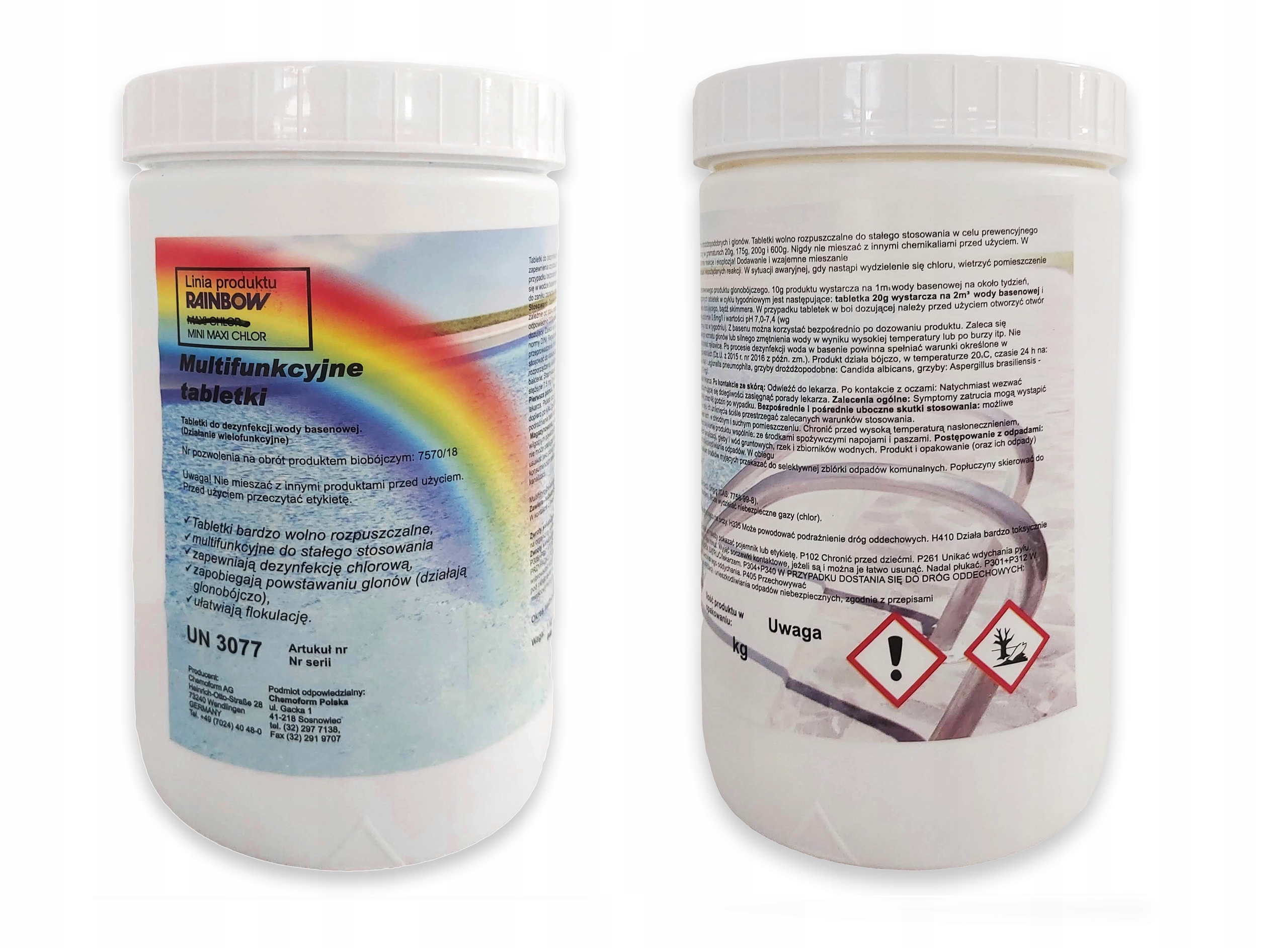 Rainbow Mini Maxi tabletki chlor do basenu jacuzzi Marka Rainbow