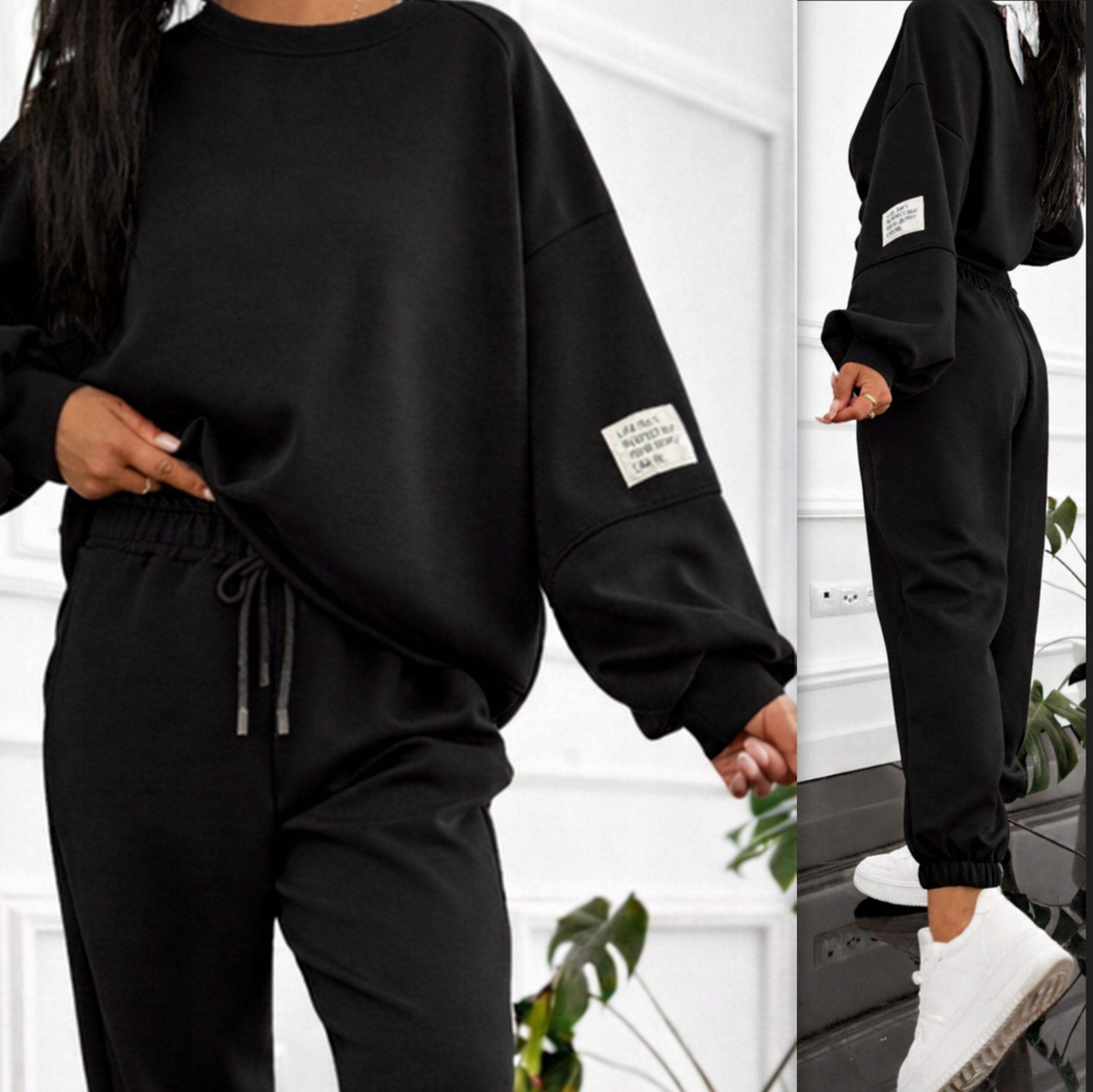 KOMPLET DRESOWY BAWEŁNIANY BLUZA SPODNIE WYGODNY MODNY M Rozmiar M