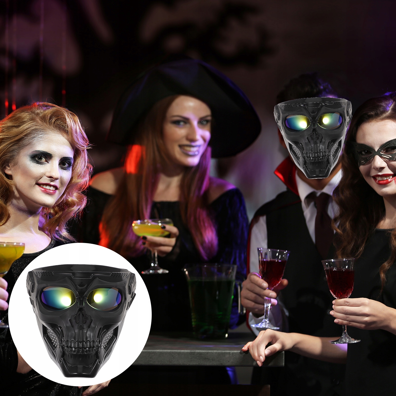 OKULARY ANTY-UV KASK MASKI NA TWARZ CZASZKA Producent inny