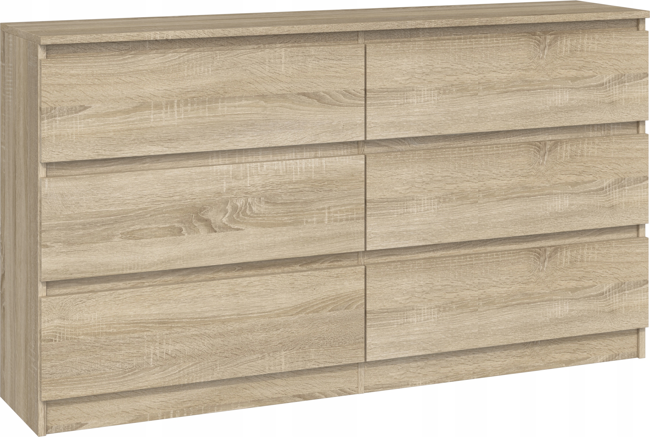 DUŻA KOMODA 140 CM 6 SZUFLAD SZAFKA * DĄB SONOMA