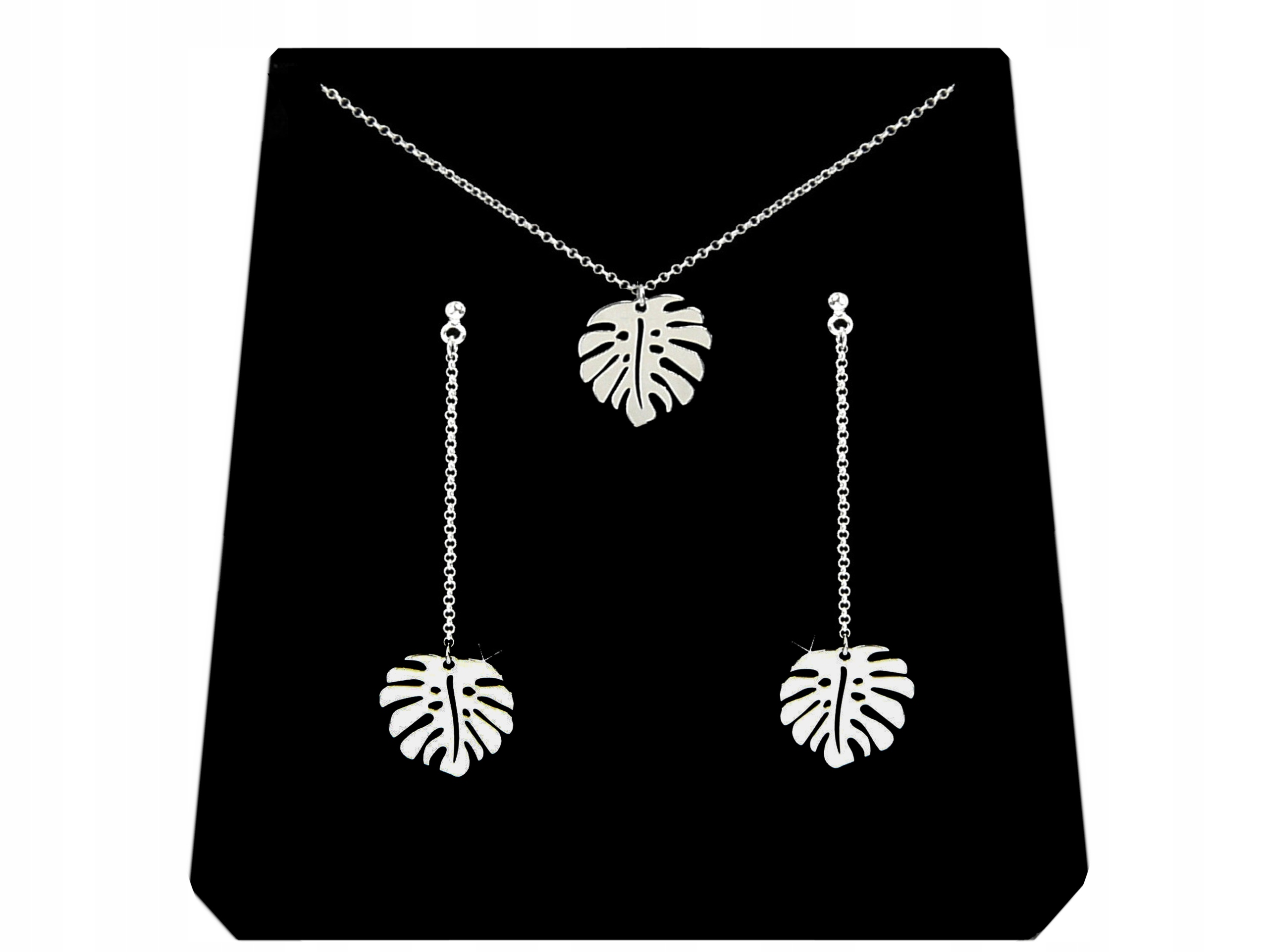 

Komplet Liść Monstery Monstera srebro 925