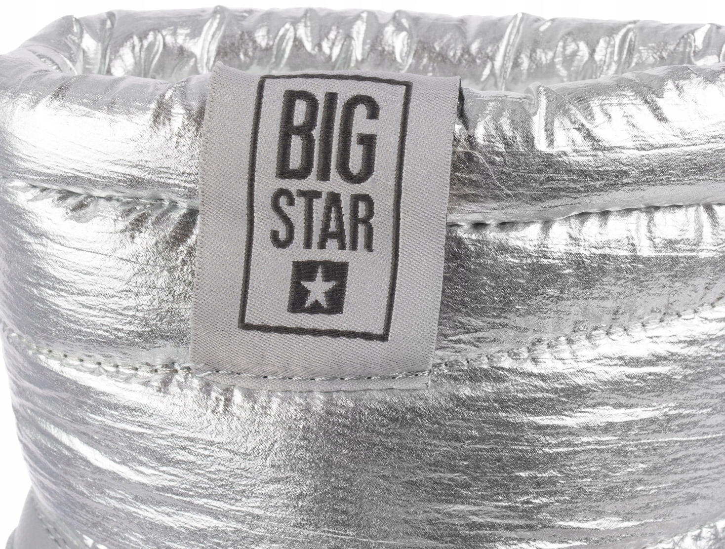 BIG STAR BUTY BOTKI ŚNIEGOWCE OCIEPLANE FUTERKIEM DAMSKIE SREBRNE r. 37 Długość wkładki 23.5 cm