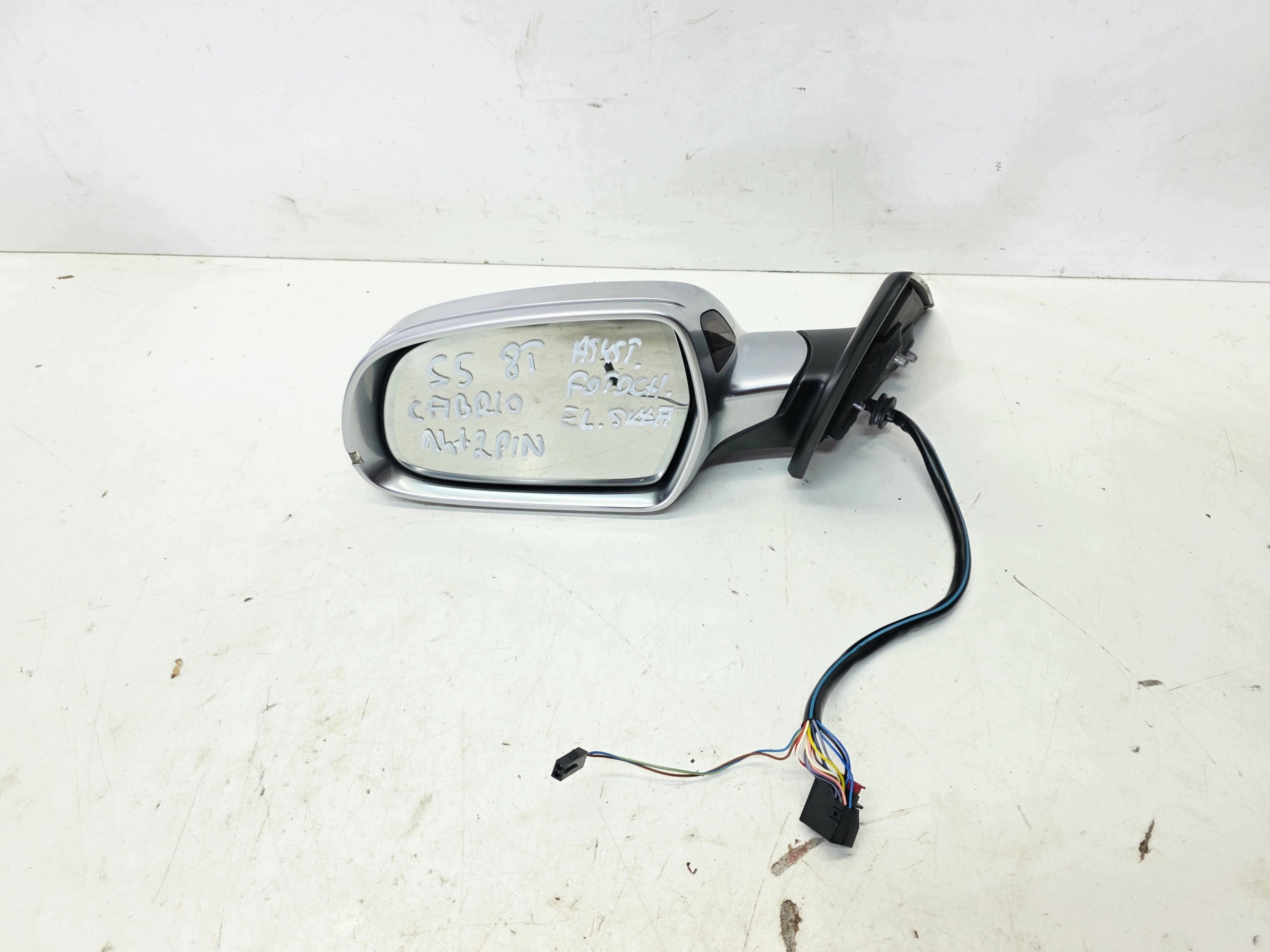 mirror exterior left AUDI A5 S5 8F CABRIO aluminium 3Q7 14+2 PIN UK