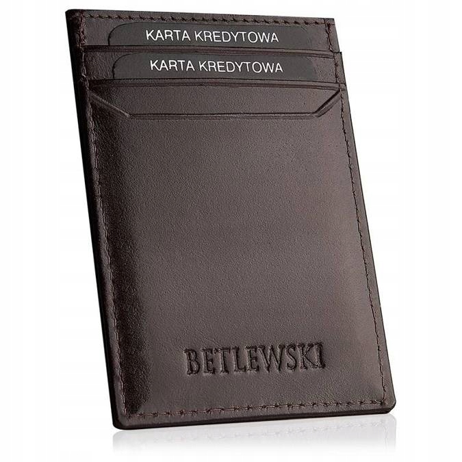 

Etui na karty skórzane Betlewski BESA-BF23 brązowe