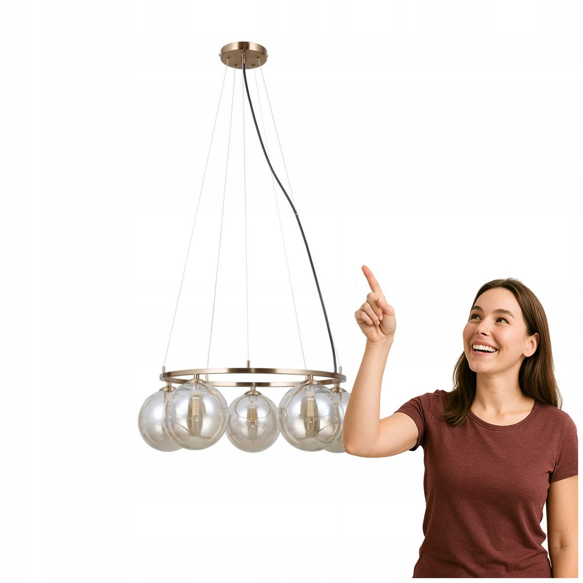 Molite Led závesná lampa Žlto-zlatá 5Ž Salony Italux