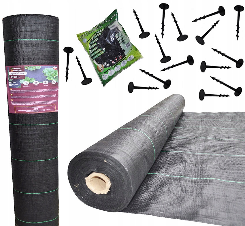 50m Agrowłóknina Agrotkanina 160 cm 100 gr/m2 Gruba Mocna Uv szpilki