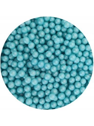 Levně udanewypieki Posypka Cukrové Perličky tyrkysové perleťové 4 mm 50 g