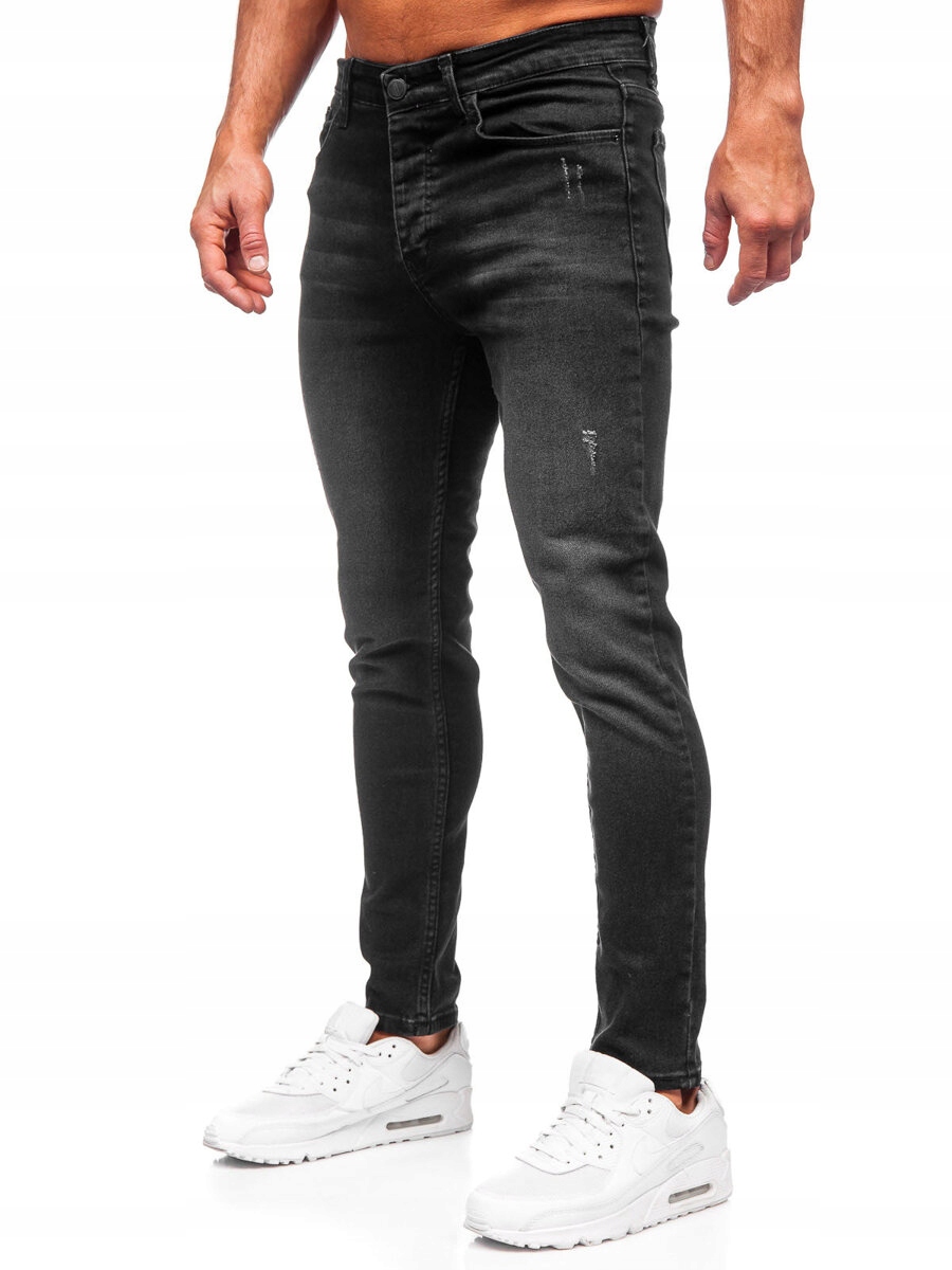 Spodnie Jeansowe Męskie Slim Fit Czarne 6161 DENLEY_30/S