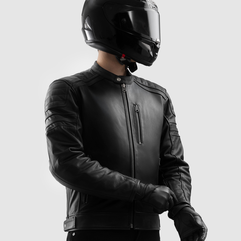 OZONE SKÓRZANA KURTKA MOTOCYKLOWA KLASYCZNA MĘSKA SKÓRA COLT BLACK M Rozmiar M