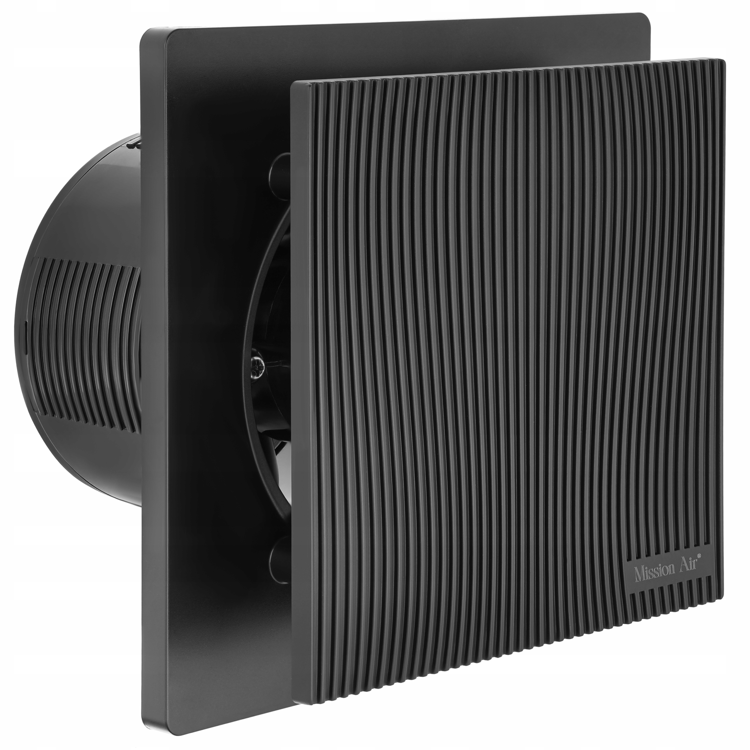Koupelnový Ventilátor Mission Air Linea 120 Ht Černý Higrostat Timer Klapka