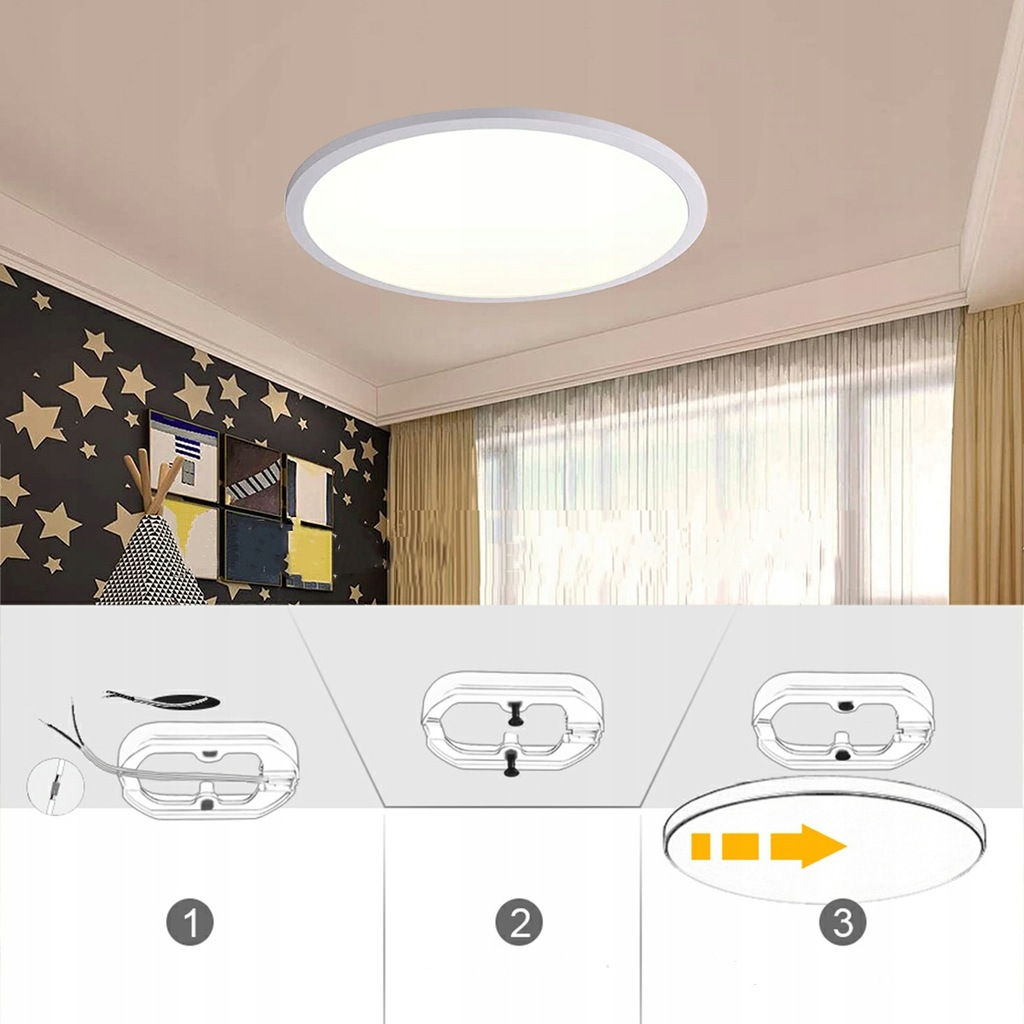 LAMPA LED PANELOWA PLAFON RGB GŁOŚNIK BLUETOOTH 24W Kolor biały