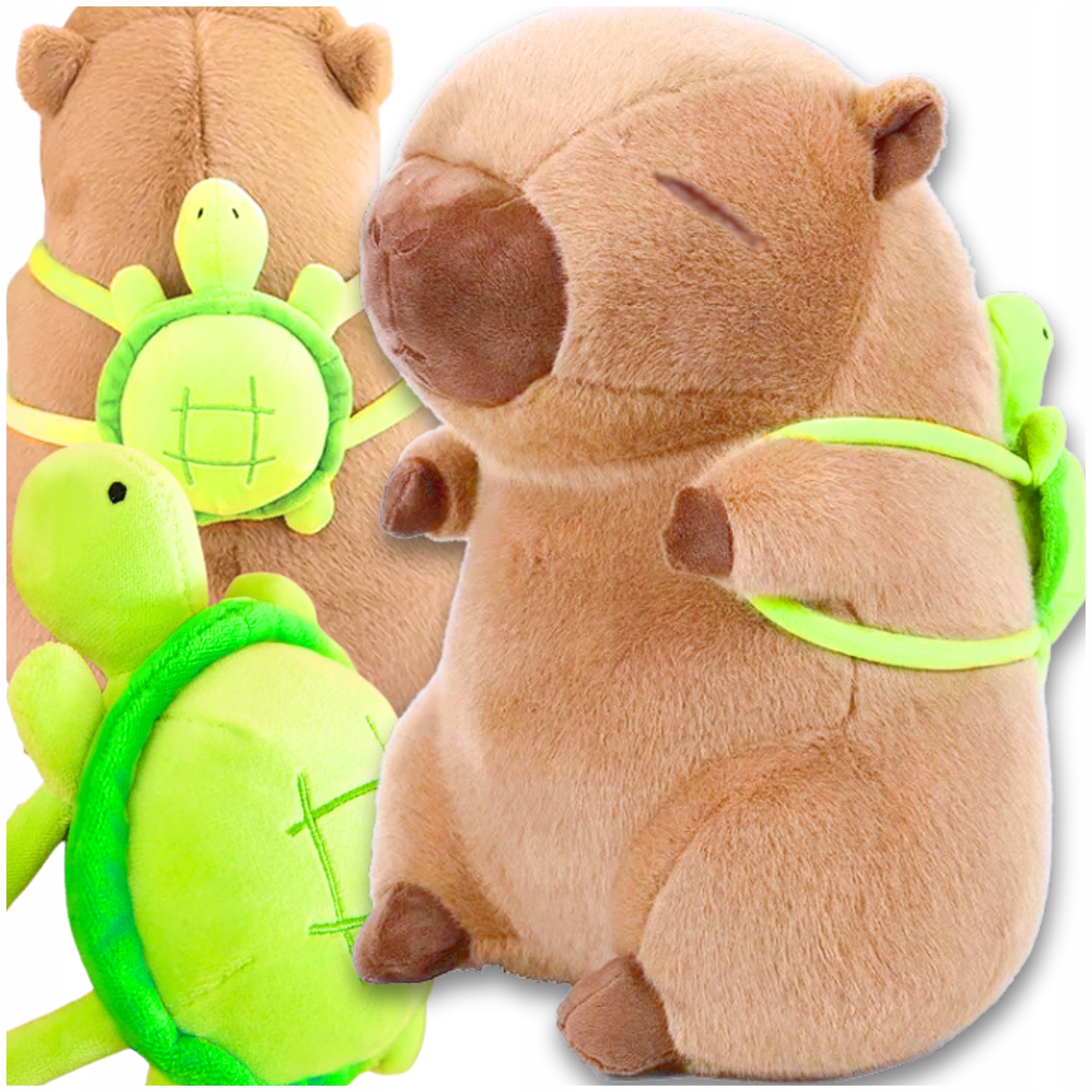 PLUSZAK MASKOTKA KAPIBARA Z PLECAKIEM PRZYTULANKA MIĘKKA ZABAWKA PREZENT