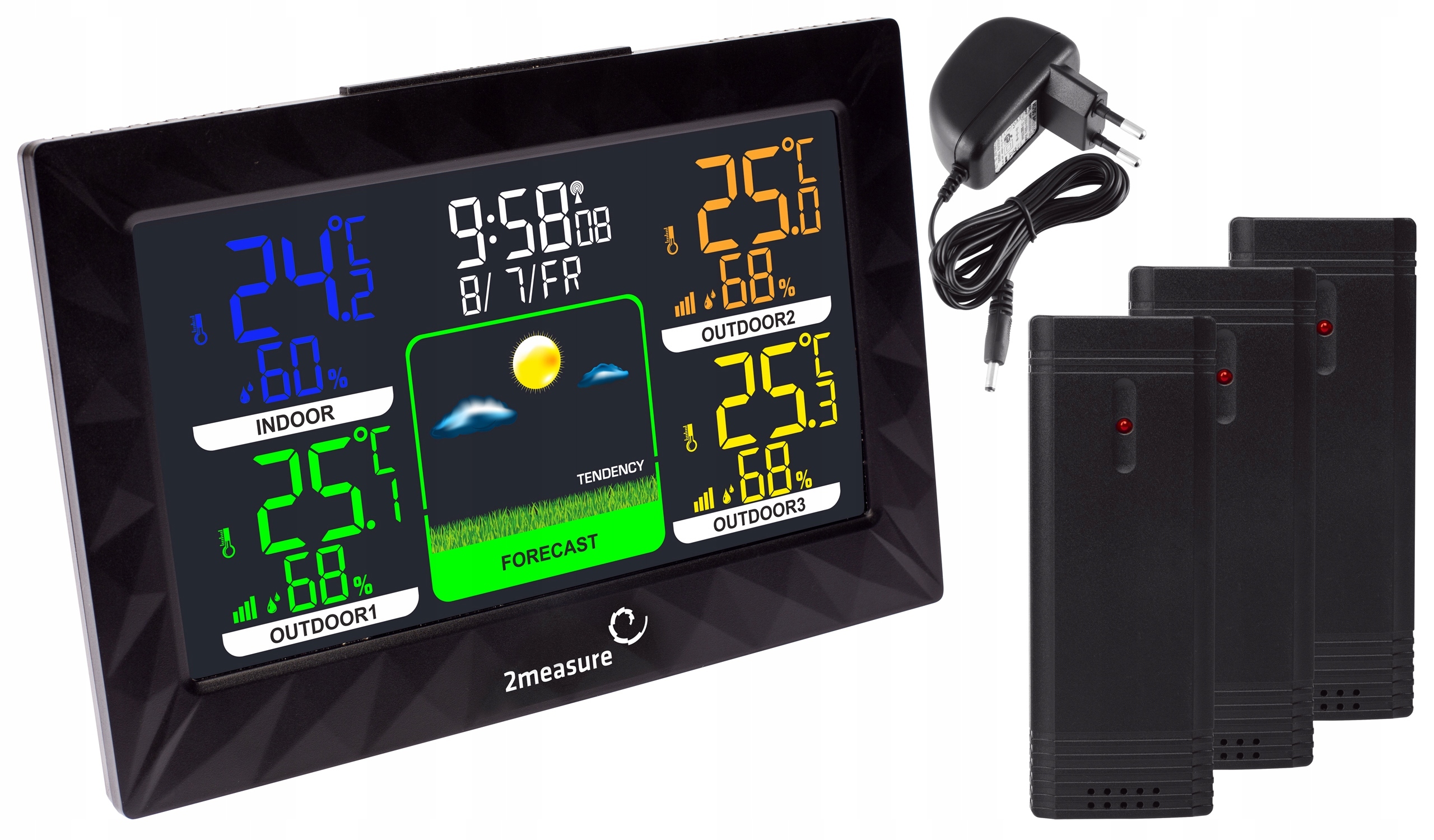 

Stacja Pogodowa Termometr Higrometr 3 Czujniki