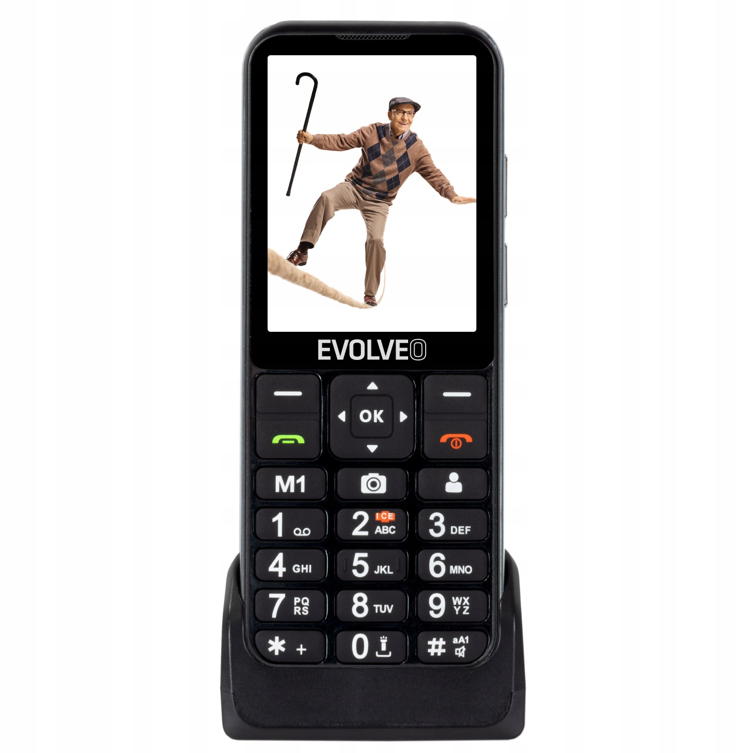 Evolveo EasyPhone Lt, mobilný telefón pre seniorov s nabíjacím stojanom