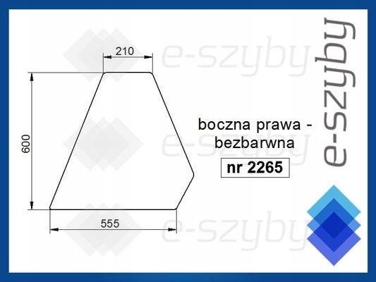 čelní sklo traktor Fiat 80 90 94 boční pravé bezbarvé