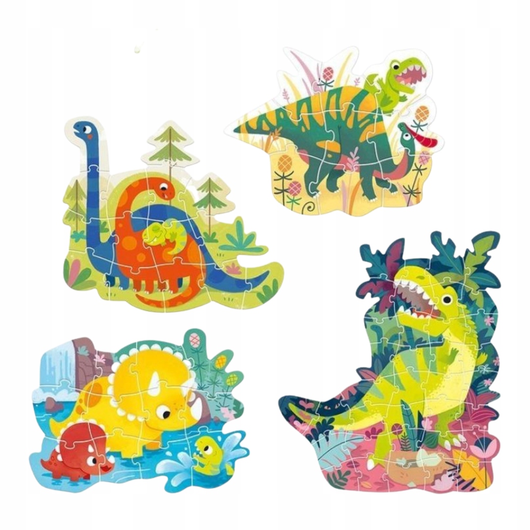 CzuCzu Dinozaury Puzzle Progresywne 71 elementy 4 Układanki 3+ Wiek dziecka 3 lata +