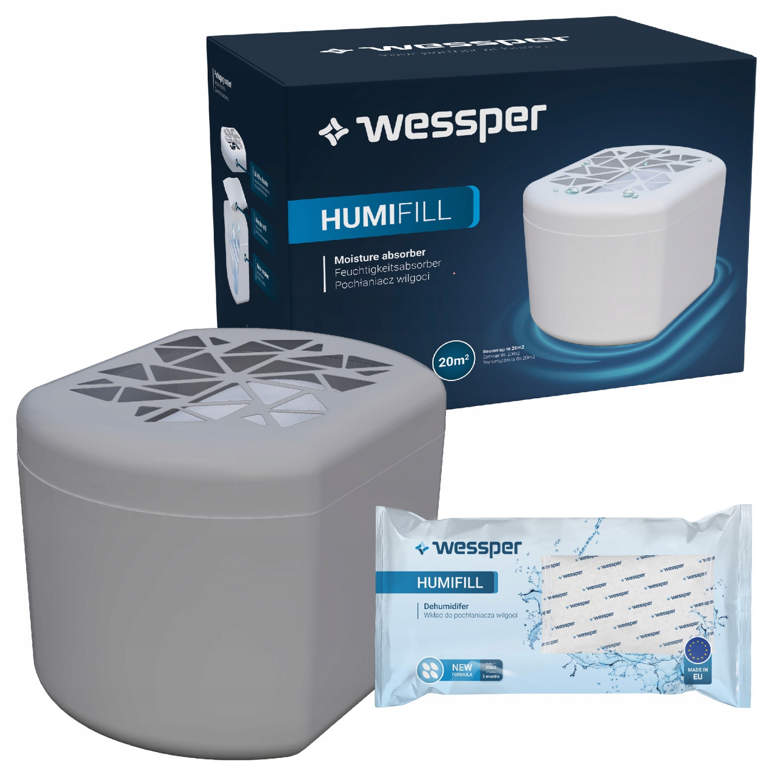 

Pochlaniacz Wilgoci Wessper 250 G Wkład Szary