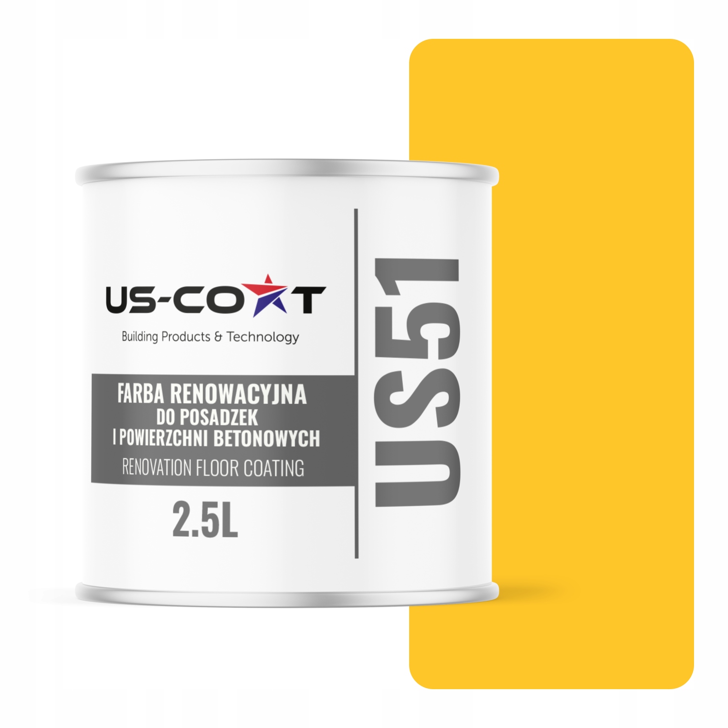 Farba Na Renováciu Betónových Podláh Žltá Výstražná RAL1023 Polomatná 2,5 L