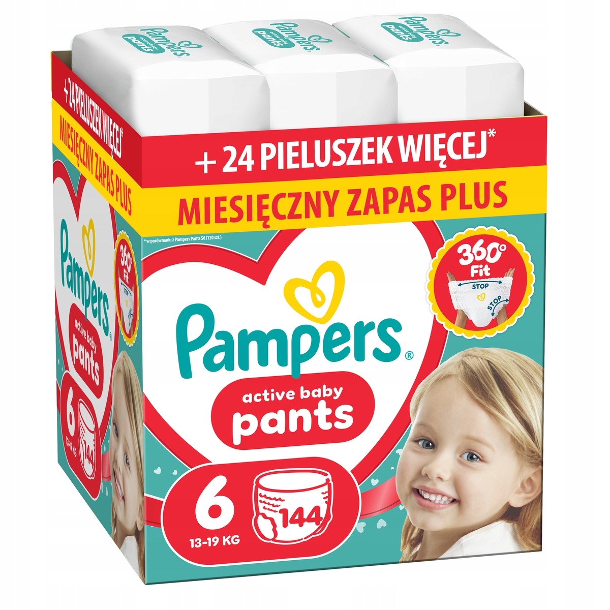 Pieluchomajtki Pampers Premium Care Rozmiar 6 144 szt.