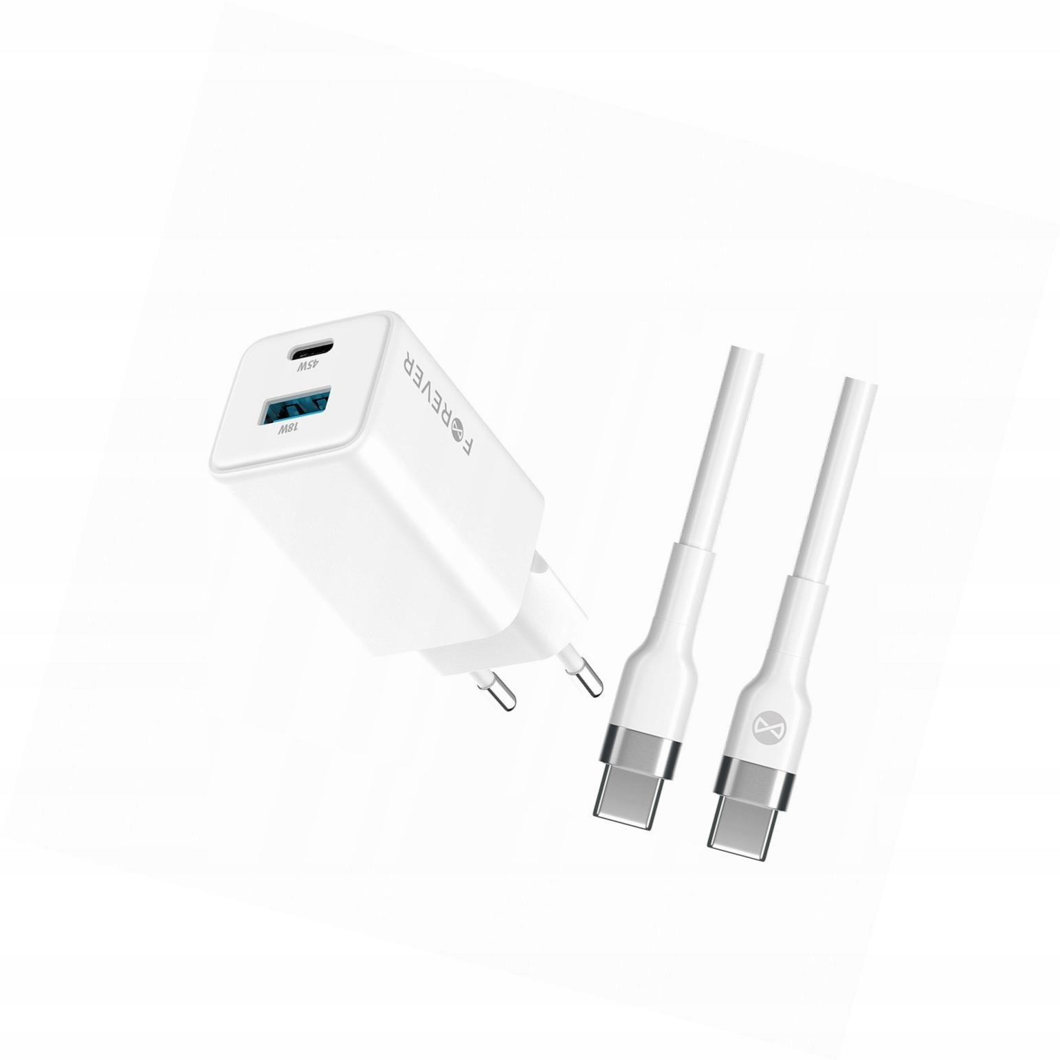 Szybka ładowarka GaN 45W 2 wejścia Usb i Usb-c z kablem do Huawei Pura 70