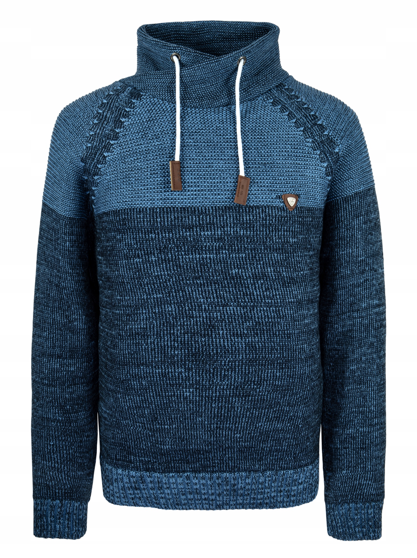 

Modny Sweter Męski Komin Golf War. Jeansowy M
