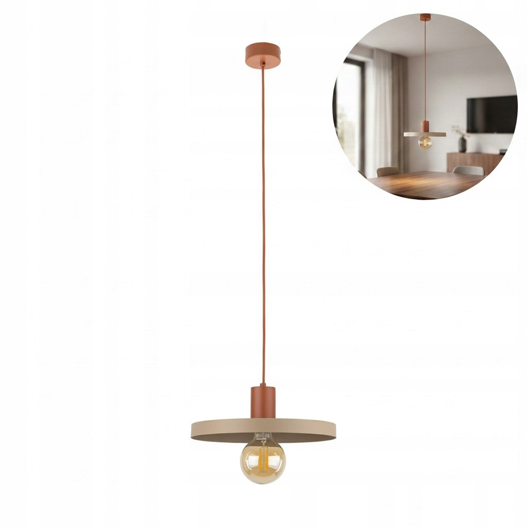 Závesná lampa Sila béžová 15W Led Nastaviteľná výška nad stôl Tk Lighting
