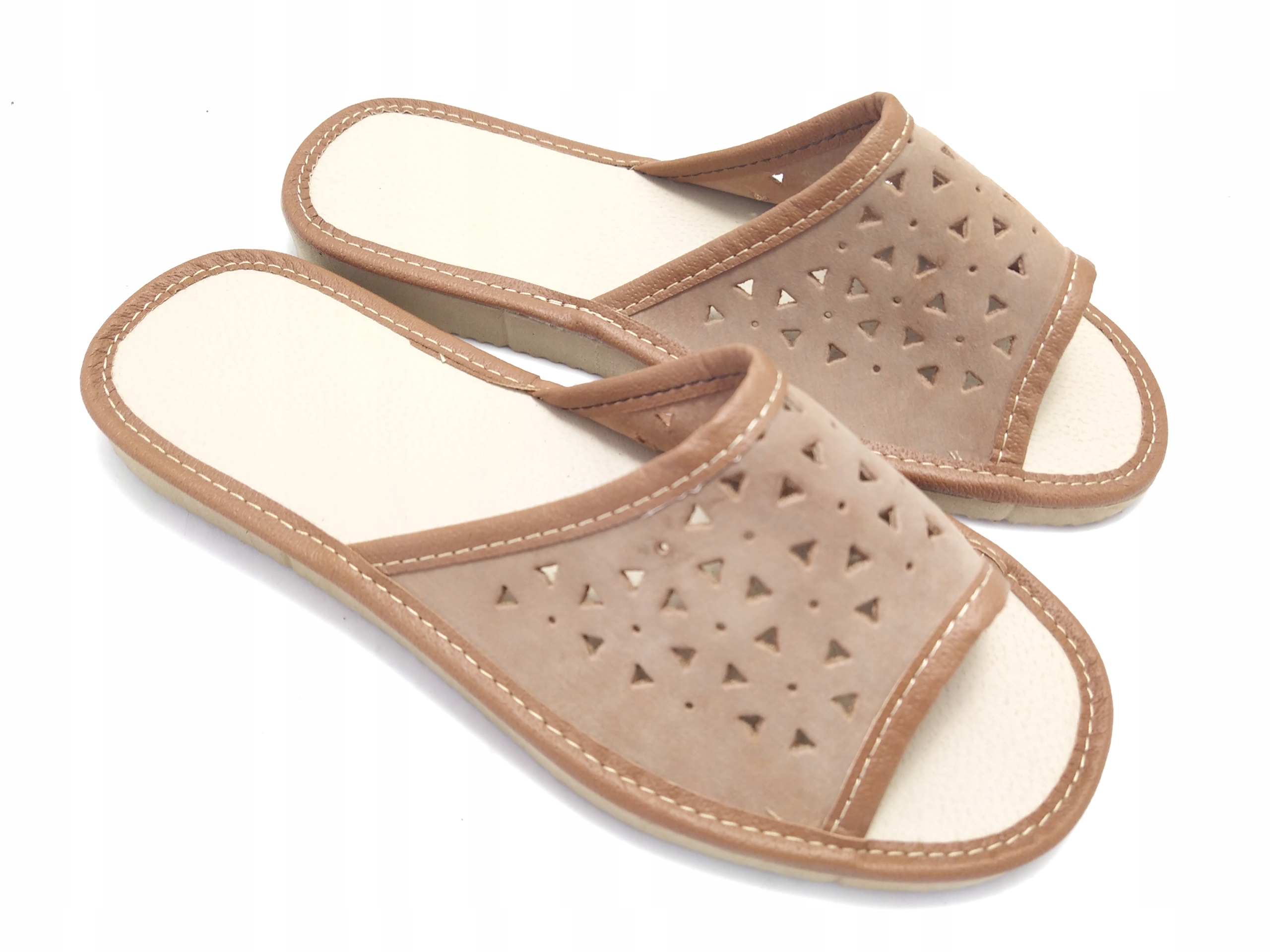 

Damskie klapki pantofle skórzane laczki 40