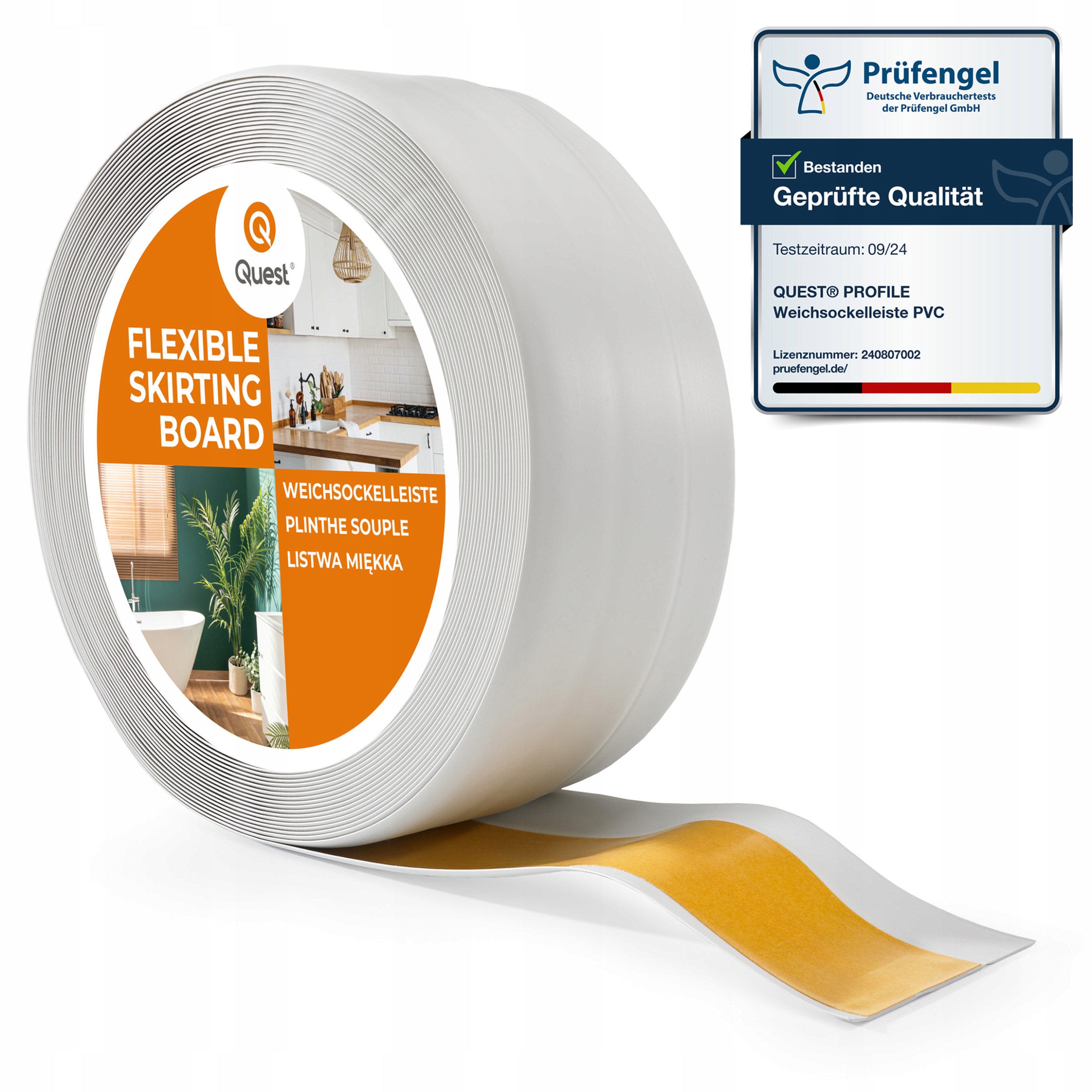 Podlahová samolepicí lišta Pvc 50/20 světle šedá 15 m| pružná