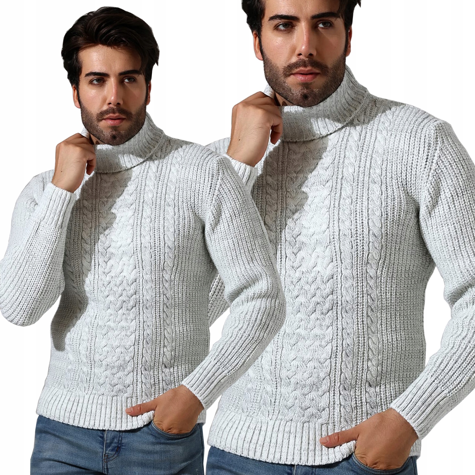 Pánský Svetr Mikina Rolák Se Stojáčkem Vlna Silný Hřejivý