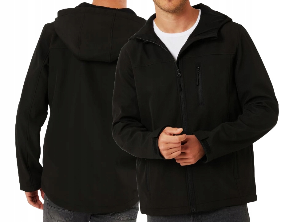 4XL Velká černá softshellová bunda na celý rok Obvod podpaží 150 cm