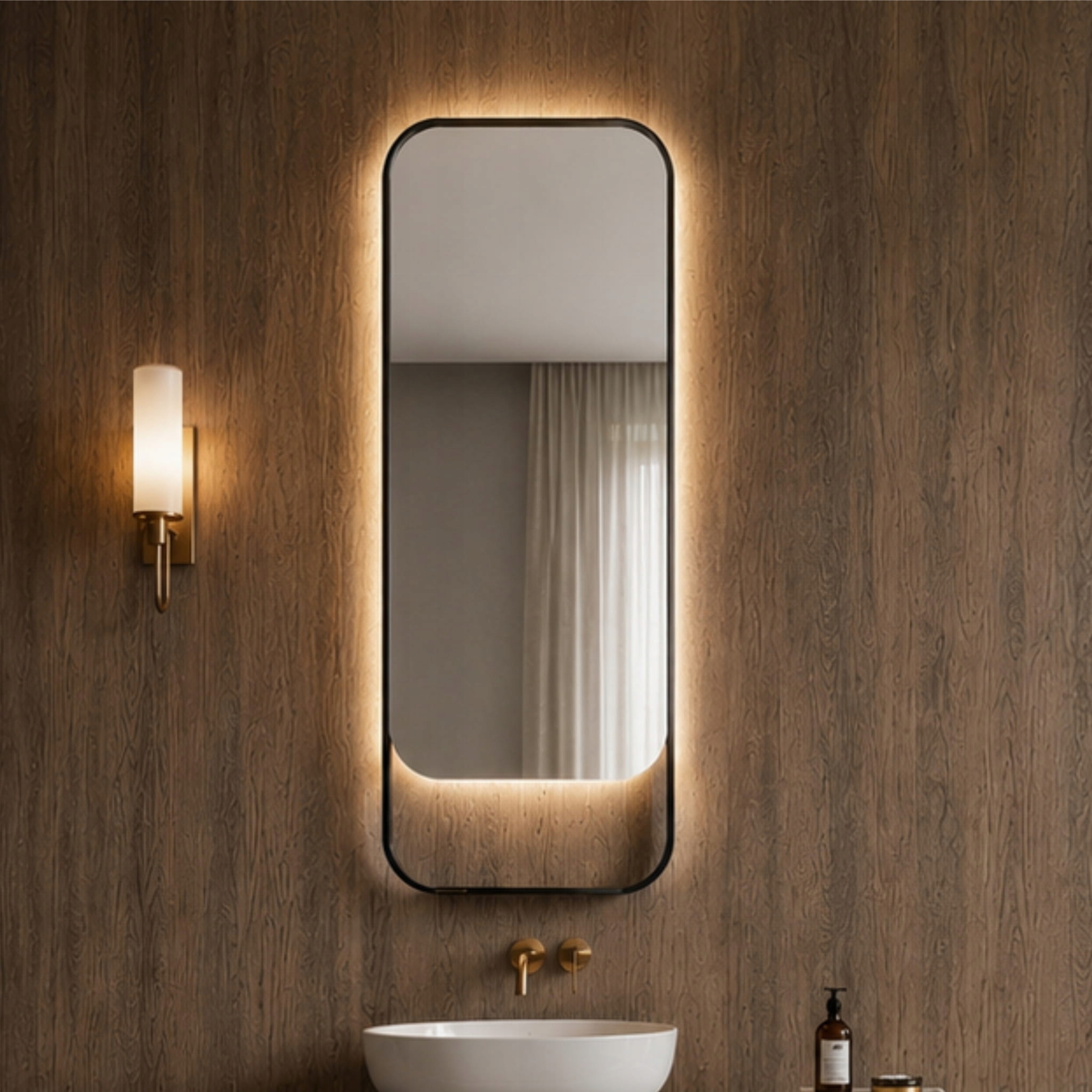 Lustro prostokątne z półką Amelia Plus z oświetleniem Led 50x120 Outlet