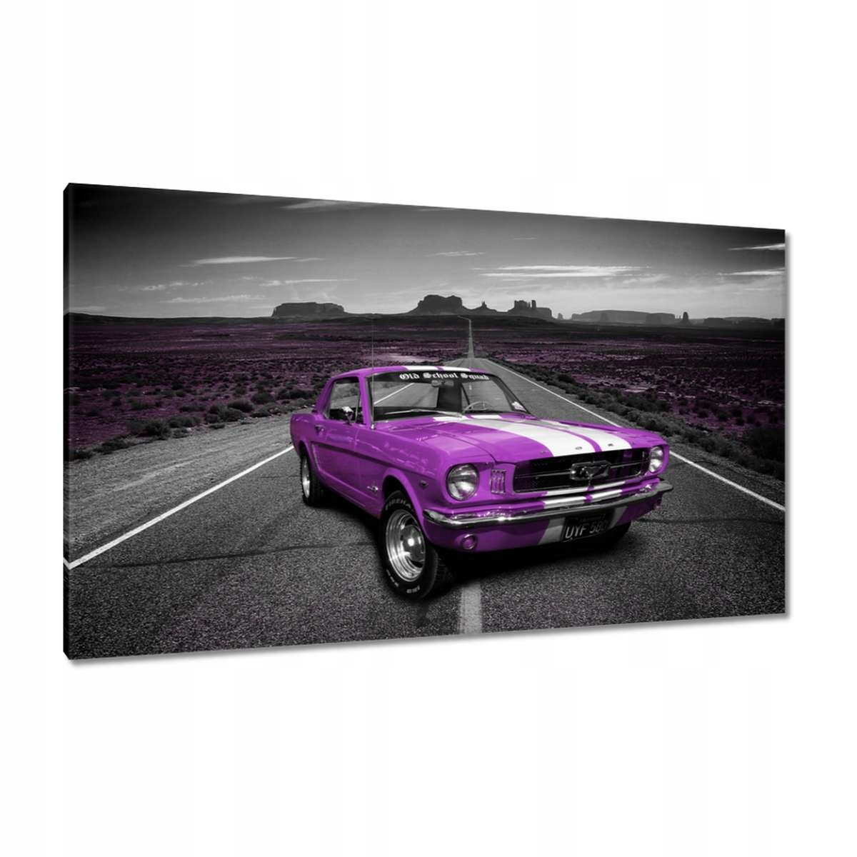 Obrazy 120x70 Fialová Ford Mustang na silnici
