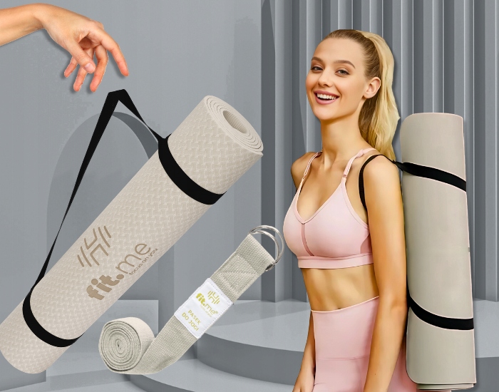 MATA DO ĆWICZEŃ JOGI PILATESU GIMNASTYCZNA TPE ANTYPOŚLIZGOWA Z UCHWYTEM Model FM337